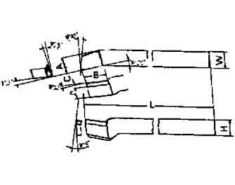 IMPA手冊(cè) 編號(hào)63303315型（左/右）高速鋼頭車刀(圖1)