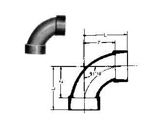 IMPA手冊(cè) 編號(hào)732825PVC90度長徑彎頭(圖1)