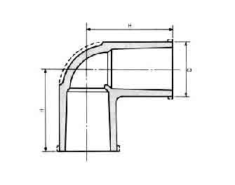 IMPA手冊 編號733011供水管路PVC塑料45DEG./90DEG.長徑彎頭(圖1)