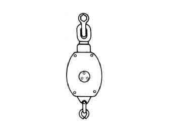 IMPA手冊(cè) 編號(hào)231725船用木制帶索三輪滑車(chē)(圖1)