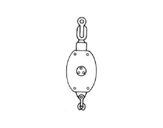 IMPA手冊 編號231677船用木制帶索雙輪滑車(圖1)