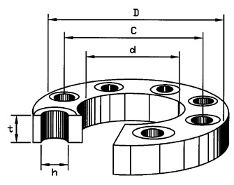 IMPA手冊(cè) 編號(hào)735560鋼管滑裝焊接法蘭(圖1)