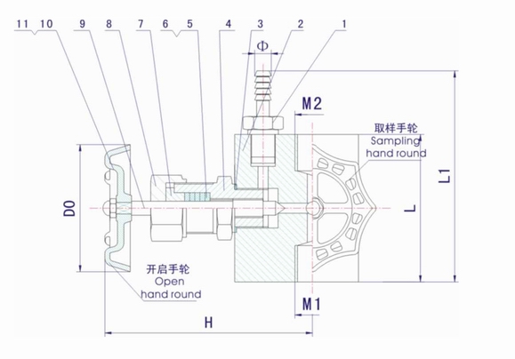 GMJ11F高密封取樣截止閥外形結(jié)構(gòu)圖 GMJ11F高密封取樣截止閥(圖1)
