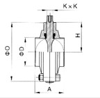 D81X衛(wèi)生級快裝蝶閥外形結構圖 D81X衛(wèi)生級快裝蝶閥(圖1)