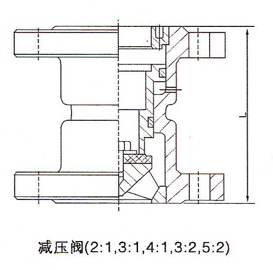Y43XT型比例式減壓閥外形結(jié)構(gòu)圖 Y43XT型比例式減壓閥(圖1)