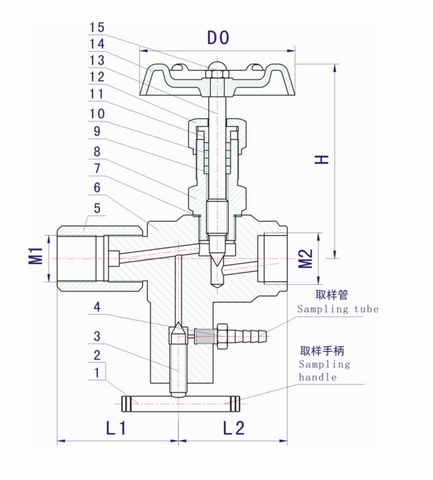 CJ123H多功能針型閥外形結(jié)構(gòu)圖 CJ123H多功能針型閥(圖1)