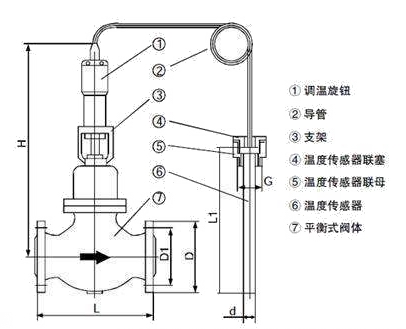 ZZWP自力式溫度調(diào)節(jié)閥外形結(jié)構(gòu)圖 ZZWP自力式溫度調(diào)節(jié)閥(圖2)