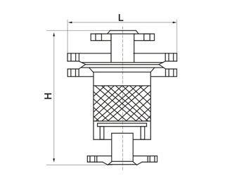 ZHQ-1礫石阻火器外形結(jié)構(gòu)圖 ZHQ-1礫石阻火器(圖1)