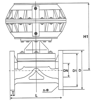 G641F-6S氣動(dòng)塑料隔膜閥外形結(jié)構(gòu)圖 G641F-6S氣動(dòng)塑料隔膜閥(圖1)