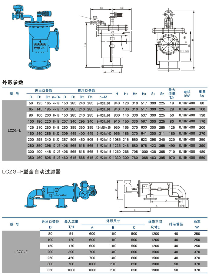 LCZG全自動自清洗過濾器外形結(jié)構(gòu)圖 LCZG全自動自清洗過濾器(圖1)