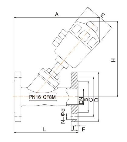 JF2000氣動角座閥外形結(jié)構(gòu)圖 JF2000氣動角座閥(圖8)