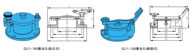 GLY鋁合金腳踏式量油孔外形結(jié)構(gòu)圖 GLY鋁合金腳踏式量油孔(圖1)
