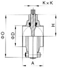 D81X衛(wèi)生級(jí)蝶閥外形結(jié)構(gòu)圖 D81X衛(wèi)生級(jí)蝶閥(圖3)