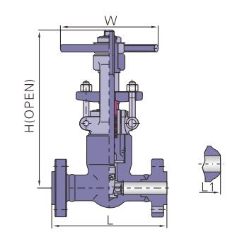 J41Y自密封閘閥外形結(jié)構(gòu)圖 Z61Y,Z41Y自密封閘閥(圖2)