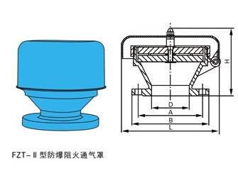 FZT呼吸人孔外形結(jié)構(gòu)圖 FZT呼吸人孔(圖1)