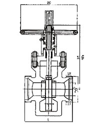 Z23Y、Z23X泥漿閘閥外形結(jié)構(gòu)圖 Z23Y,Z23X泥漿閘閥(圖1)