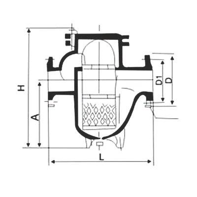 LPG-蒸汽U型過濾器外形結(jié)構(gòu)圖 LPG-蒸汽U型過濾器(圖1)
