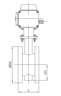 D941X不銹鋼電動法蘭蝶閥外形結構圖 D941X不銹鋼電動法蘭蝶閥(圖2)