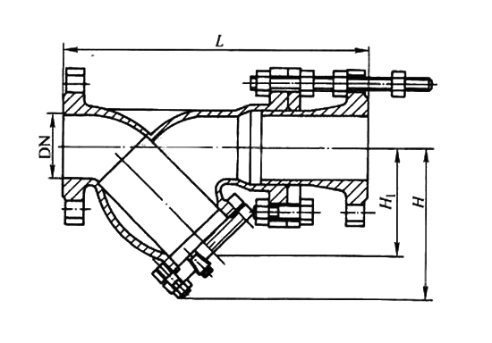 GL41H 大口徑過(guò)濾器外形結(jié)構(gòu)圖 GL41H大口徑過(guò)濾器(圖2)