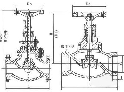 T40H手動調節(jié)閥外形結構圖 T40H手動調節(jié)閥(圖1)