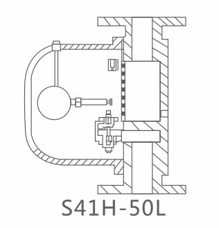 S41H-50L杠桿浮球式蒸汽疏水閥外形結(jié)構(gòu)圖 S41H-50L杠桿浮球式蒸汽疏水閥(圖3)