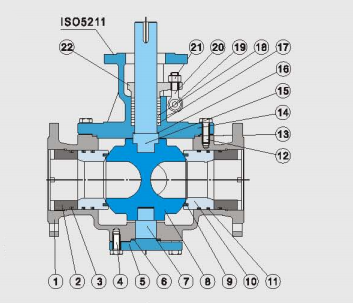 Q46F四通球閥構(gòu)造圖 Q46F四通球閥(圖2)