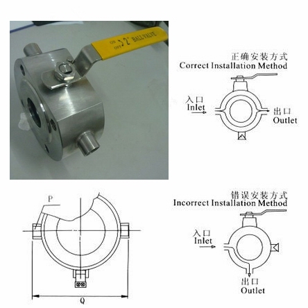 BQ71F對夾式保溫球閥安裝示意圖 BQ71F對夾式保溫球閥(圖1)