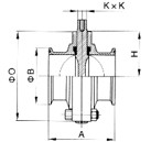 D81X衛(wèi)生級(jí)蝶閥外形結(jié)構(gòu)圖 D81X衛(wèi)生級(jí)蝶閥(圖4)