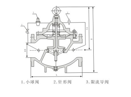 LH45X鑄鋼限流止回閥外形結(jié)構(gòu)圖 LH45X鑄鋼限流止回閥(圖1)