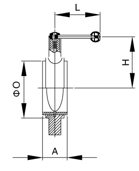 D71X衛(wèi)生級對夾蝶閥外形結(jié)構(gòu)圖 D71X衛(wèi)生級對夾蝶閥(圖1)