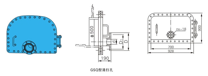 GSQ油罐清掃孔外形結(jié)構(gòu)圖 GSQ油罐清掃孔(圖1)